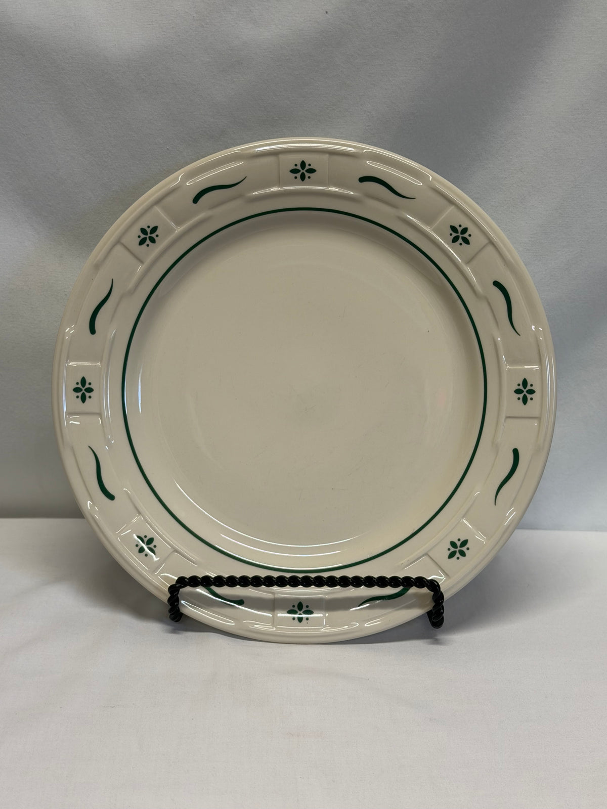 Longaberger Woven Traditions Heritage Green Dinner Plate 10 1/8" USA