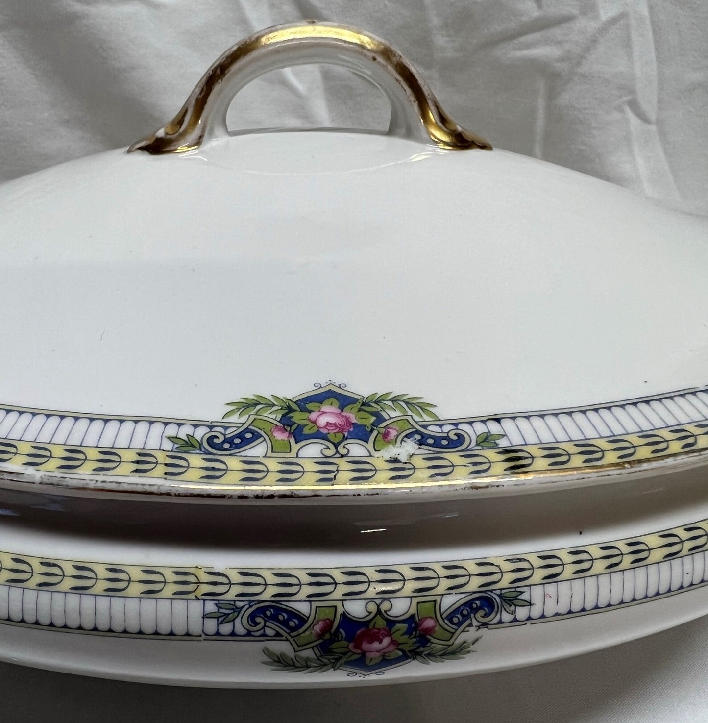 Noritake Montclare Covered Vegetable Bowl Nippon Green M Backstamp Antique