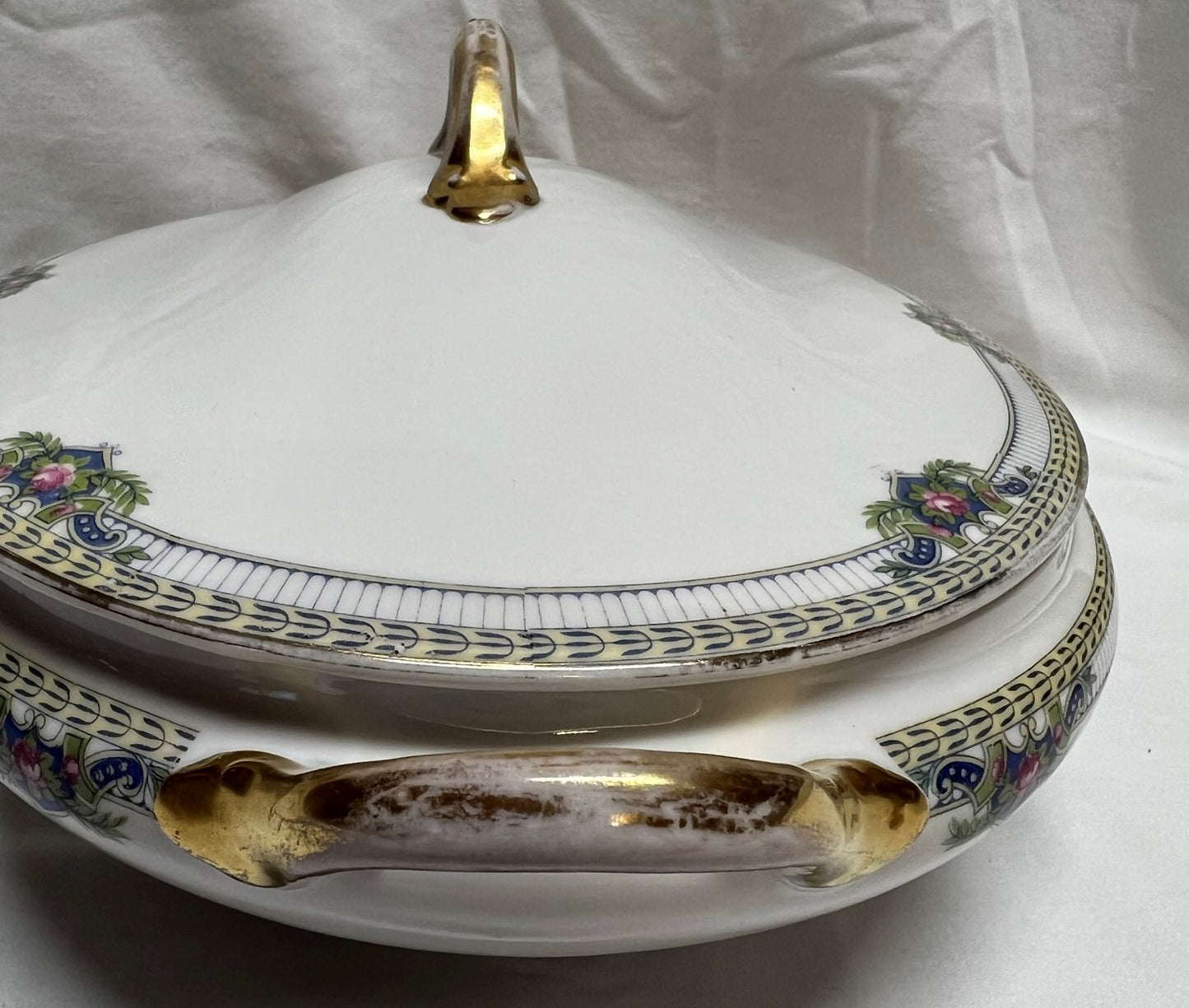 Noritake Montclare Covered Vegetable Bowl Nippon Green M Backstamp Antique