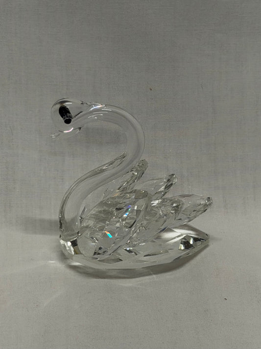 Vintage Prism Crystal Glass Swan Figurine