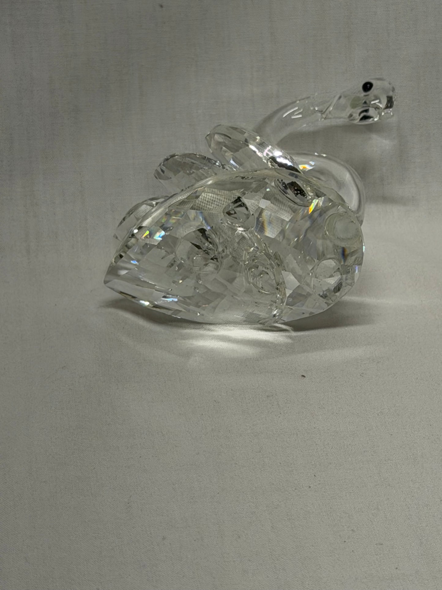 Vintage Prism Crystal Glass Swan Figurine