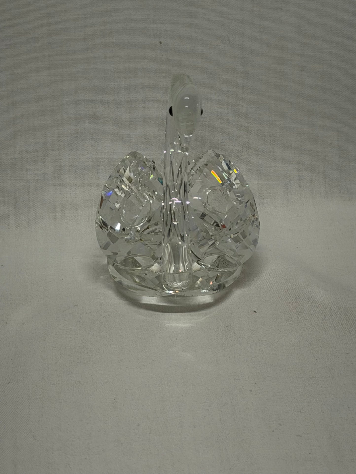 Vintage Prism Crystal Glass Swan Figurine