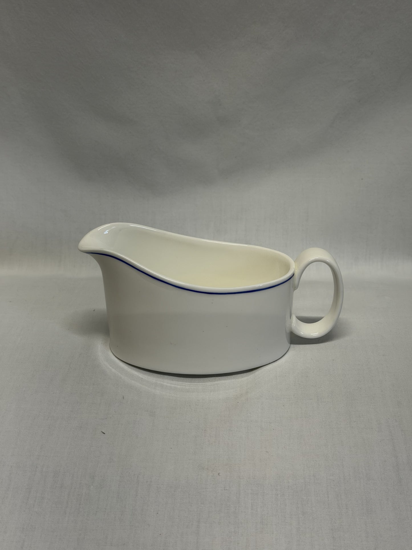 Royal Doulton Bone China Gravy Boat White Blue Trim England