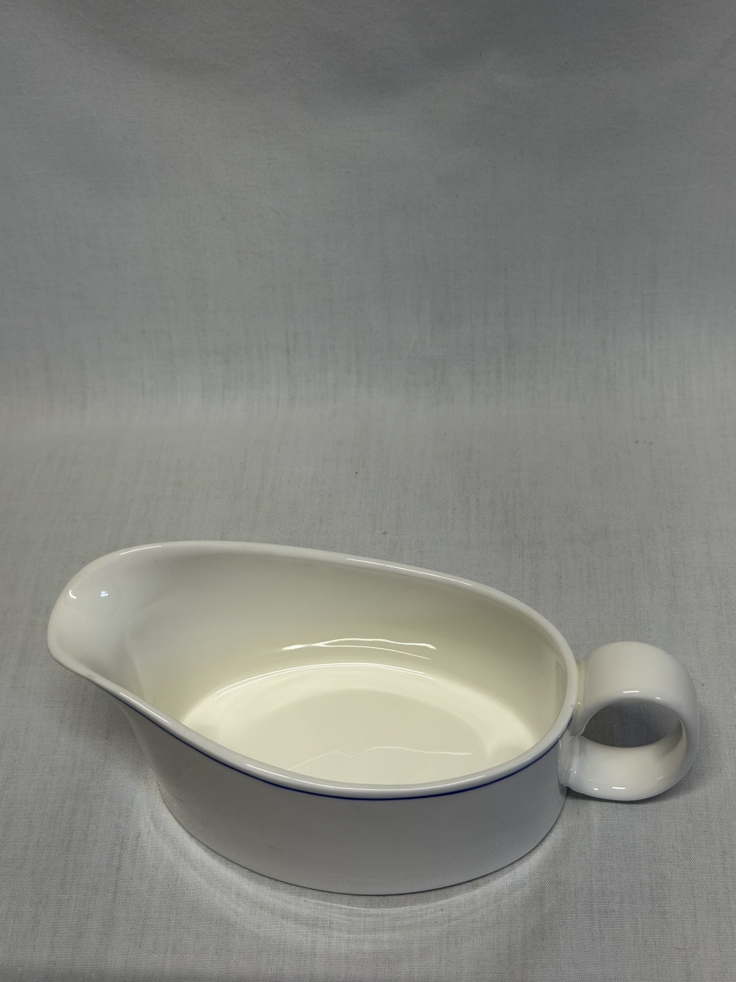 Royal Doulton Bone China Gravy Boat White Blue Trim England