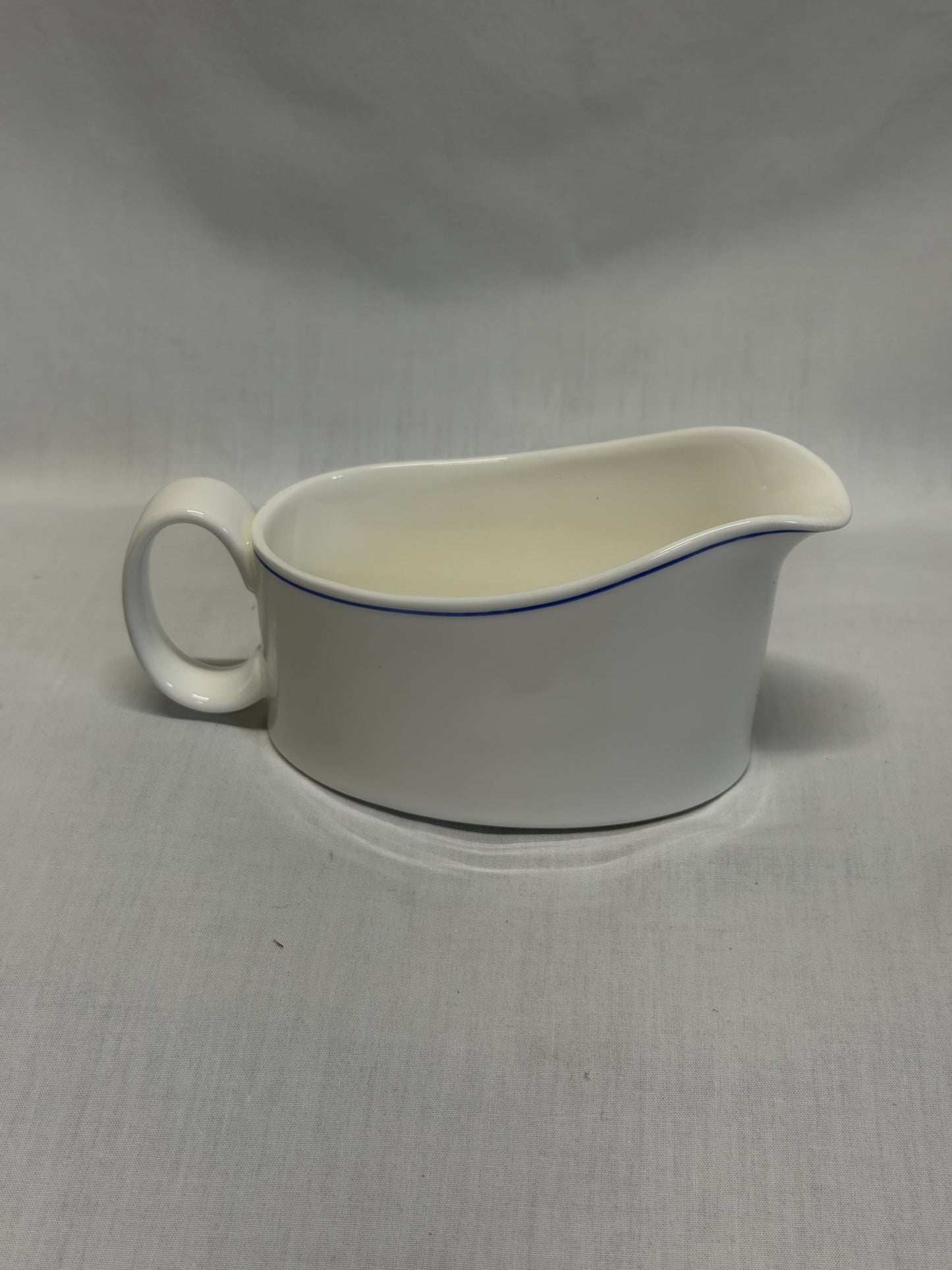 Royal Doulton Bone China Gravy Boat White Blue Trim England