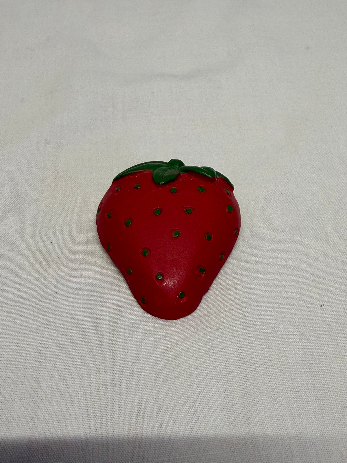 Vintage Hand-Painted Resin Strawberry Brooch Pin Mid-Century